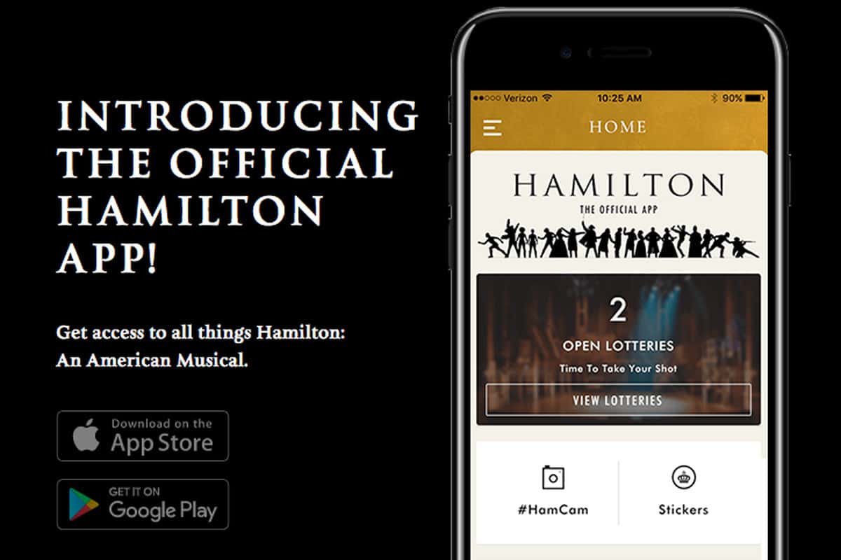 Hamilton lottery tickets app